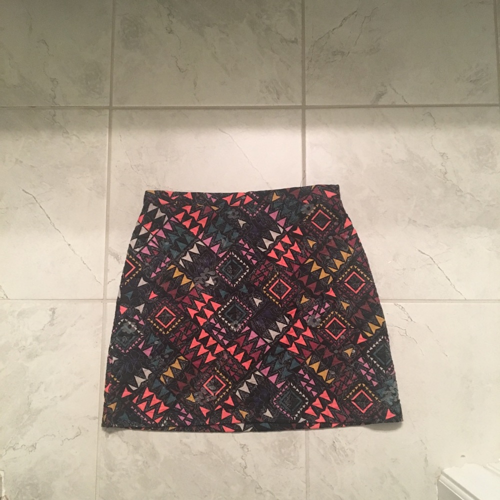 Topshop multicolored geometric mini skirt